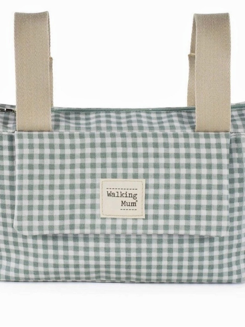 Walking Mum Remy Organizer Bag Green Gingham Baby Bag